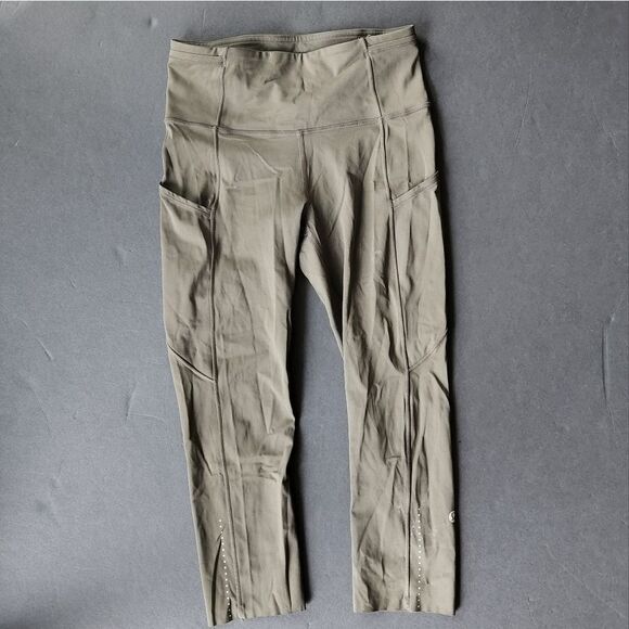 Lululemon Army Green Cropped Leggings - Picture 2 of 8